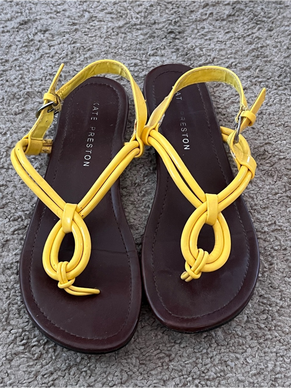 Kate Preston yellow leather sandals - size 8